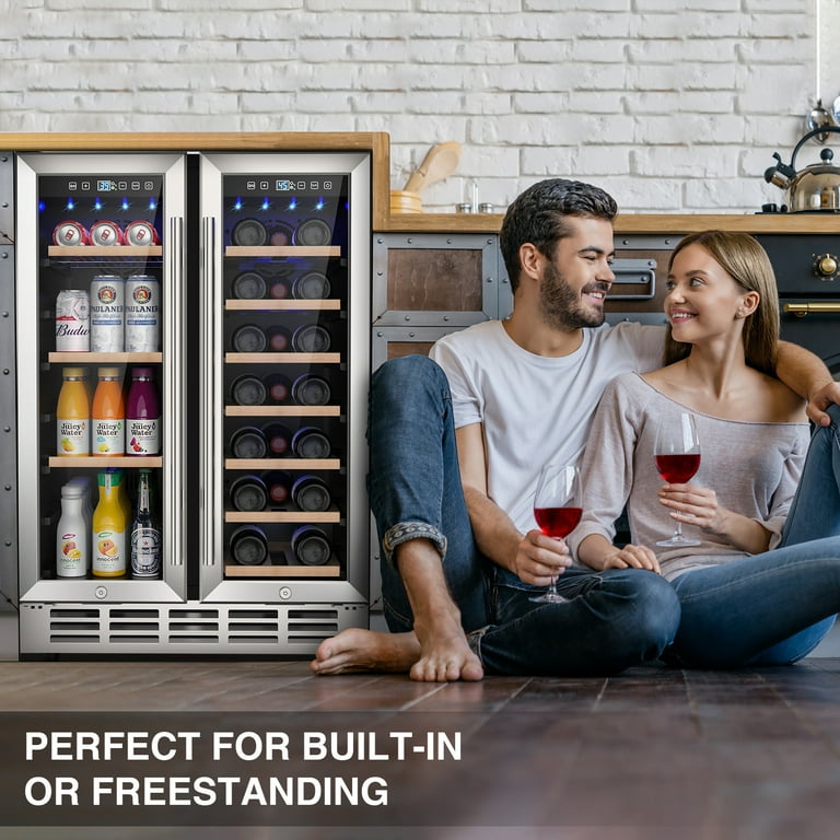Ecojoy Dual Zone Beverage & Wine Cooler, 24 inch Built-in, 20