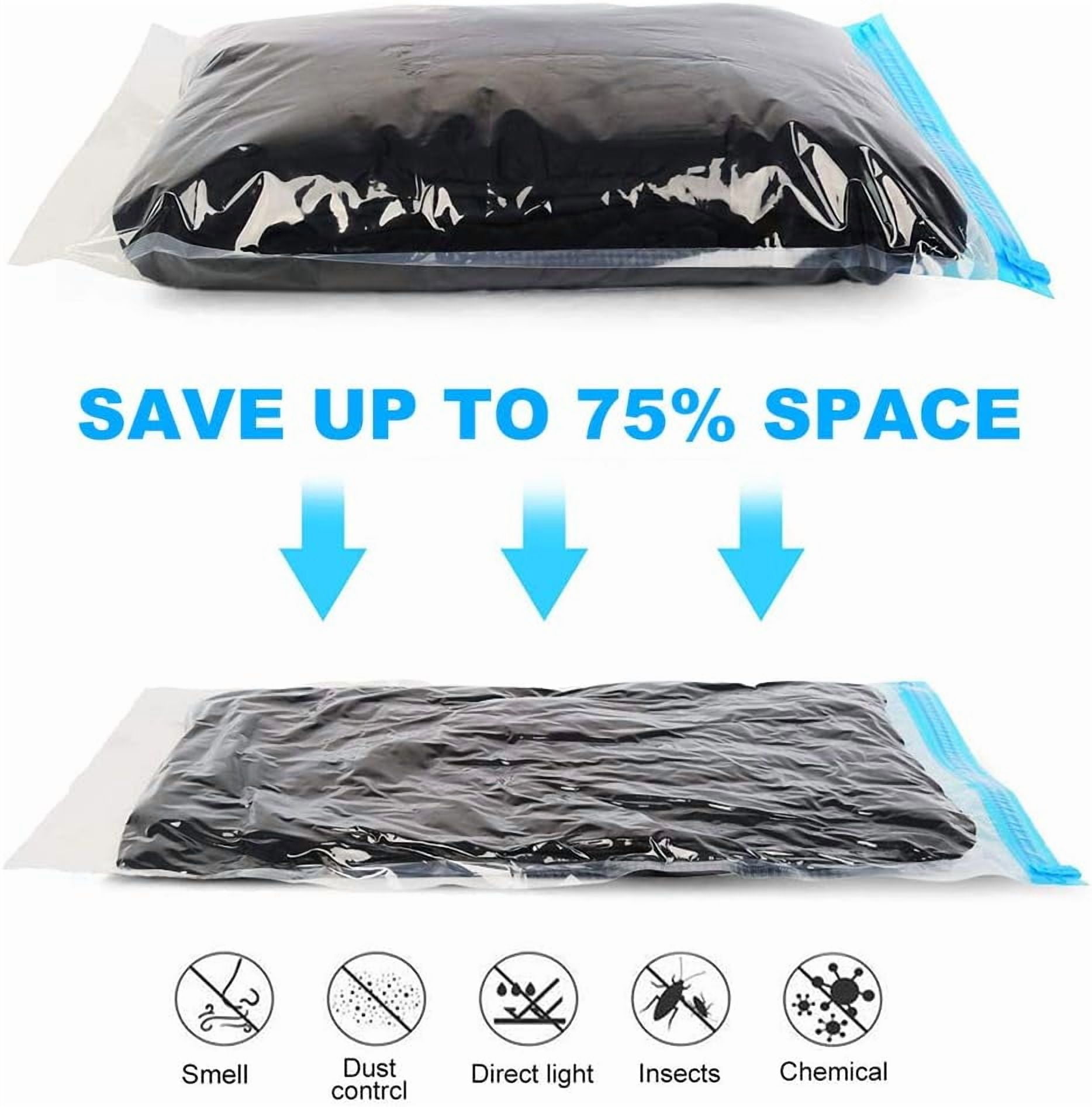 10 Pack Space Saver Bags, Compression Bags for Travel, Travel Essentials, Hand roll vacuum bag, No Vacuum or Pump Needed, Vacuum Storage Bags for Travel Accessorie, Travel and Home Packing Organizers