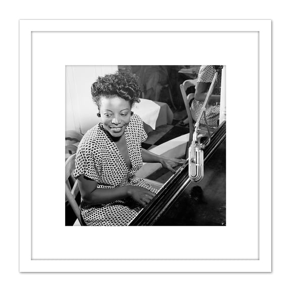 Gottleib Portrait Jazz Pianist Mary Lou Williams 1946 Photo 8X8 Inch Square Wooden Framed Wall Art Print Picture with Mount