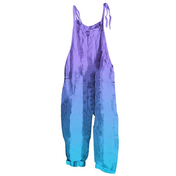 Hduncf Girls Sleeveless Jumpsuits Casual Spaghetti Strap Romper with Side Pockets Teen Girls Wide Leg Jumpsuit Summer Outfits Purple 13-14 Years