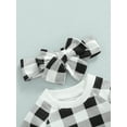 thumbnail image 5 of Autumn Infant Long Sleeve Romper Set, Baby Girls Boys Color Matching Plaid Round Collar Jumpsuit + Headwear Casual Clothes, 5 of 7