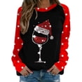 thumbnail image 2 of Puntoco Mujer Navidad Invierno Manga Larga Cuello Redondo Impresión De Letras Top Blusa Sudadera Puntoco Puntoco-9232, 2 of 4