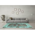 thumbnail image 3 of Ahgly Company Indoor Square Oriental Light Blue Traditional Area Rugs, 8' Square, 3 of 4