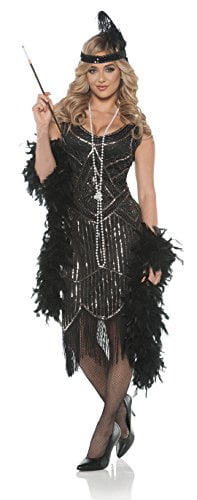 Women's 1920's Flapper Costume - Gatsby Girl - Medium Black - Walmart.com