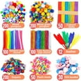 thumbnail image 3 of PEACNNG 1200+ Pieces Creative Crafts for Kids DIY Art Craft Set, Colorful Craft Cleaners, Contains Twisted Eyes, Colorful Wooden Sticks, Feathers, Sequins, Flashing Pompoms, 3 of 5