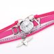 thumbnail image 3 of Reloj de pulsera con patrón de oscilación de corazón de cuarzo con correa de cuero de PU para mujer a la moda (rojo rosa), 3 of 4