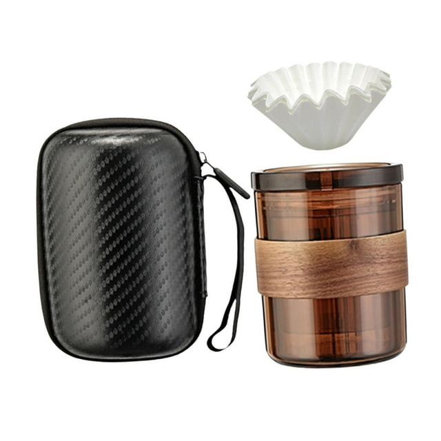 veasfak Pour over Coffee Maker 3 in 1 Paper Portable Tea Set for Cafe Outdoor Brown