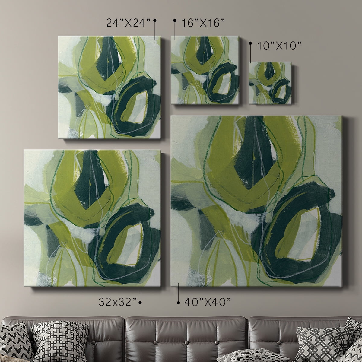 Wexford Home Verdigris Motion II-Premium Gallery Wrapped Canvas, 24" x 24" - Ready to Hang