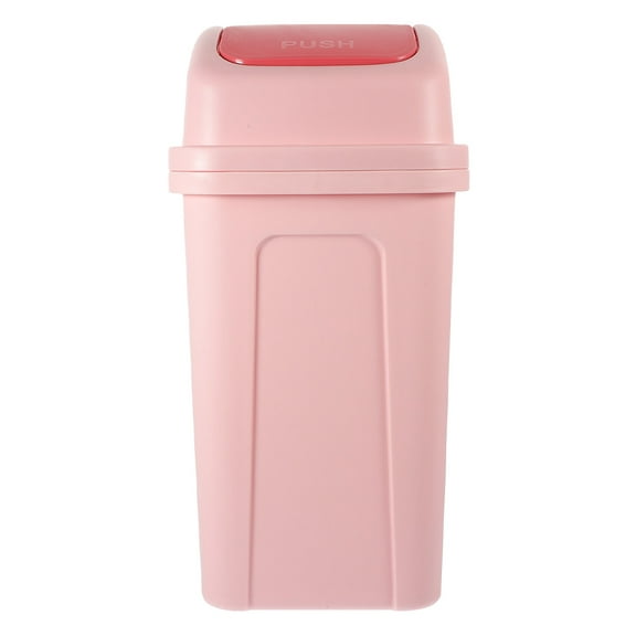 GOOHOCHY Trash Bin with Swing Lid Plastic Waste Basket Office Trash Can Waste Paper Rubbish Trash Can