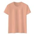 thumbnail image 4 of Women's Classic Everyday Short Sleeve Solid Casual Round Neck T-Shirt for Versatile Styling and Comfort, 4 of 5