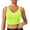 Neon Lime Green, variant on PINSPARK Sports Bras Athletic Built in Bra Tank Tops for Women Longline V Neck Padded Workout Crop Top V Back X-Large