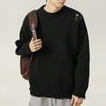 thumbnail image 4 of JUUYY Sweater Grunge Sweater Grandpa Sweater Vintage Sweater Pullover Oversized Sweater for Men Black XL, 4 of 4