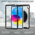 thumbnail image 2 of Allytech iPad 10th Gen Case with Screen Protector Film, iPad 10.9" 2022 Cover, Heavy Duty Protective Shockproof Rugged Kickstand Shoulder Hand Strap Drop Proof Case Cover for Apple iPad 10-Black, 2 of 9