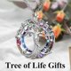 thumbnail image 1 of Collar de árbol de la vida con colgante de cristal multicolor redondo Adorno familiar celta Regalo de Navidad XianweiShao 1327534450484, 1 of 1