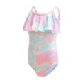 thumbnail image 4 of MUXiin Girls Swimsuits Size 10-12 One Piece Halter Tropical Print Girls Swimsuit One Piece Quick Dry Stylish Design Surfing Swimsuit Cute Rash Guard Set for Girls Playing In the Ocean, 4 of 8