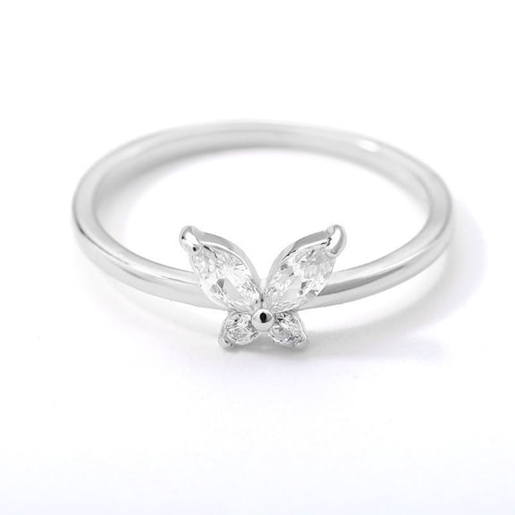 Womens Gold Butterfly Ring Copper Zircon Geometry European Fashion Jewelry Gift for Her Birthday Gift Individually