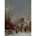 thumbnail image 2 of Thomas Lochlan Smith 14x18 Gold Ornate Wood Frame and Double Matted Museum Art Print Titled - Christmas Service (1867), 2 of 4