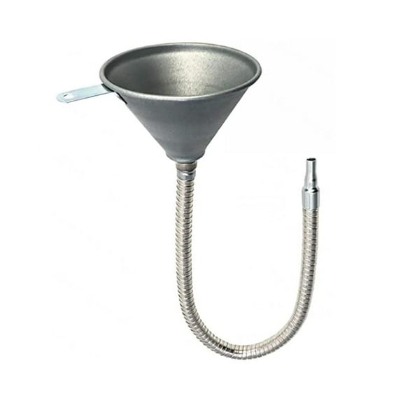 Extra-Large Flexible Steel Funnel Kit with Spout for Fuel, Oil, Gasoline, and Diesel Change - Long Transmission Fluid Funnel for Automotive Use