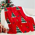 thumbnail image 5 of EWASWON Christmas Tree Throw Blanket - Red Flannel Double-Sided Printed, 27.5x39.3 Inch, Soft for Sofa Holiday Decor Camping, Machine Washable, 5 of 6