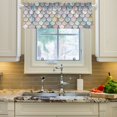 thumbnail image 2 of Yayeee Kitchen Valance Rod Pocket 54" x 18" Living Room Window Curtain, Light Blue Shimmering Pattern, 2 of 6