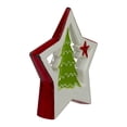 thumbnail image 2 of Northlight 7" White and Red Christmas Tree in a Star Tabletop Decoration, 2 of 4