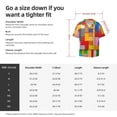 thumbnail image 5 of Fotbe Colorful Plastic Blocks Pattern Camisa Estampada de Manga Corta para Hombre, Casual de Verano, Estilo Playero, Sin Arrugas-X-Large, 5 of 5