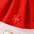 thumbnail image 5 of Red Kids Girl Dress Sleeveless Floral with 3D Flowers, Twirl Holiday Party Dress for Little Girls, Pullon Easter Birthday or Church Outfit,Size 2-3 T, 5 of 8
