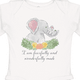 thumbnail image 4 of Inktastic I Am Fearfully and Wonderfully Made Cute Elephants Boys or Girls Long Sleeve Baby Bodysuit, 4 of 5