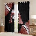 thumbnail image 2 of Manfei Letter A Monogrammed Black Out Curtains,Rugby Game Curtains Pack of 2 (42x63 Each),Brown Black Bedroom Curtains For Boy,Microfiber Room Decorative, 2 of 6