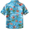 thumbnail image 2 of SSLR Big Boys Flamingos Hawaiian Shirt Button Down Shirt Short Sleeve Luau Shirt for Kids, 2 of 8