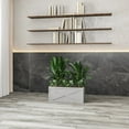 thumbnail image 3 of LeisureMod Bonsai Modern Fiberstone and Clay Planter - Rectangular Weather-Resistant Planter Box with Drainage Holes for Indoor and Outdoor (Grey), 3 of 9