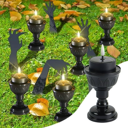 

Deals of the Day!Ympuoqn Halloween Decorations indoor Outdoor on Clearance 6PC Outdoor Solar Black Oil Lamp Halloween Retro Black Oil Lamp Garden IP65 Water Proofing Solar Lamp Can Be Lifted