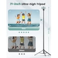 thumbnail image 4 of Trípode de teléfono YUMAZLA de 1,8 m con selfie stick para iPhone y réflex digital, 4 of 8