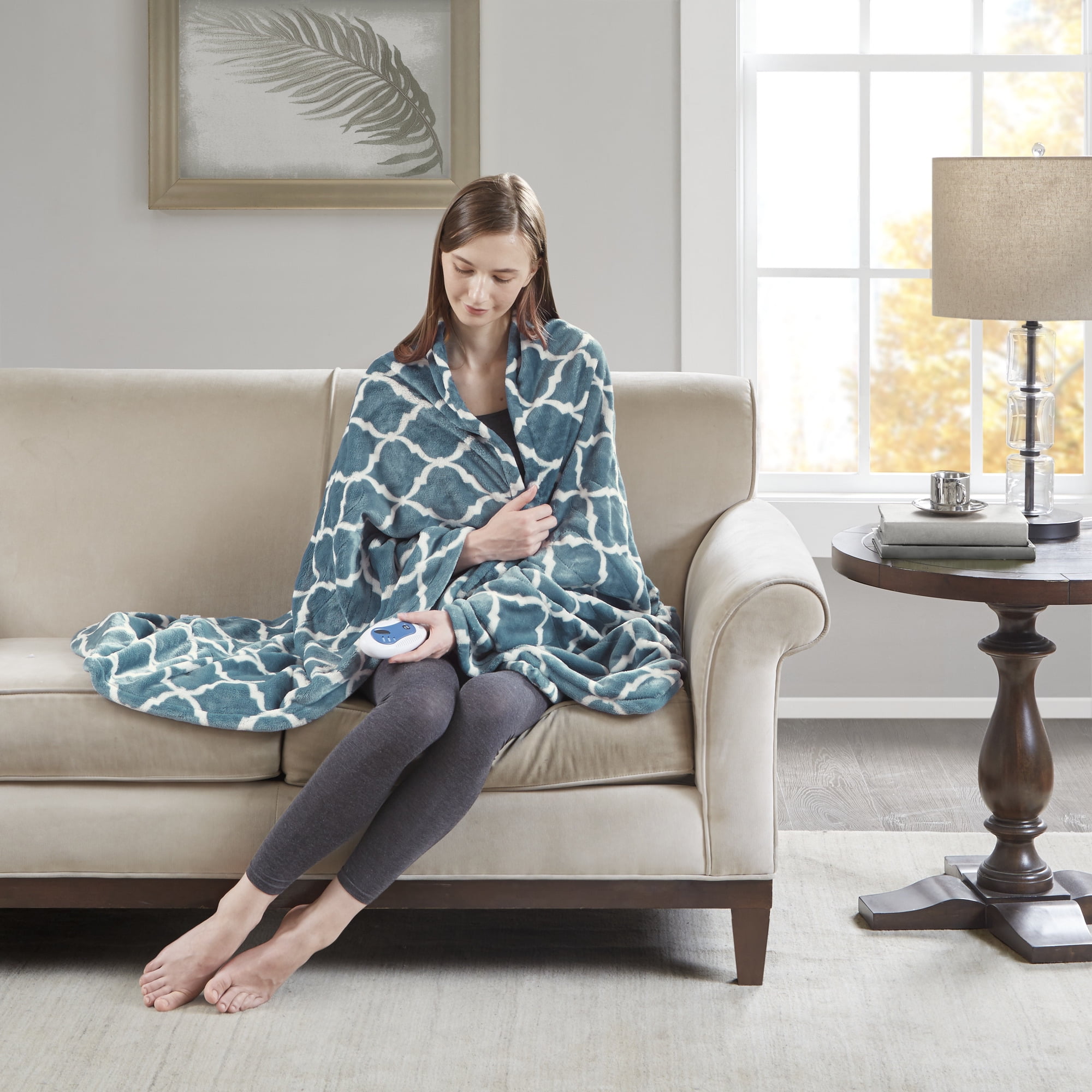 Beautyrest Heated Ogee Oversized Electric Throw Blanket