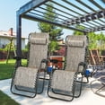 thumbnail image 4 of iMounTEK 2Packs Zero Gravity Lounge Chair with Dual Side Tray 330lbs Load Foldable Recliner Chair with Stress Relief Pillow Patio Poolside Beach Lying Chair, 4 of 8