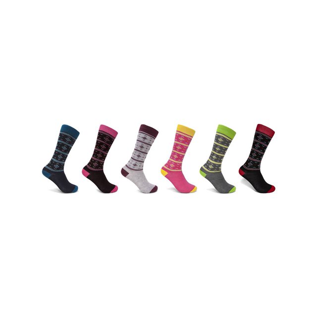 Gravity Threads Women's Chic Unique Assortment Socks 6 Pack, Rectangle Tribal