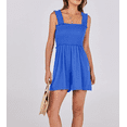 thumbnail image 6 of Women's Summer Casual Smocked Rompers Square Neck Sleeveless Loose Shorts Jumpsuit Beach Vacation Outfits, 6 of 6