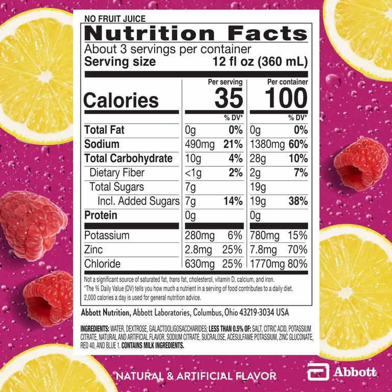 Pedialyte AdvancedCare Plus Drink, Raspberry Lemonade, 1L, 4 Pack photo 8