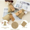 thumbnail image 4 of GIXUSIL 20Pack Burlap Sacks Christmas Bag with 20Pcs Gift Tags and String, Organza Wedding Favor Bags, Mesh Burlap Gift Pouch with Drawstring for Party Xmas Gift Wrapping, 4x6in, 4 of 7
