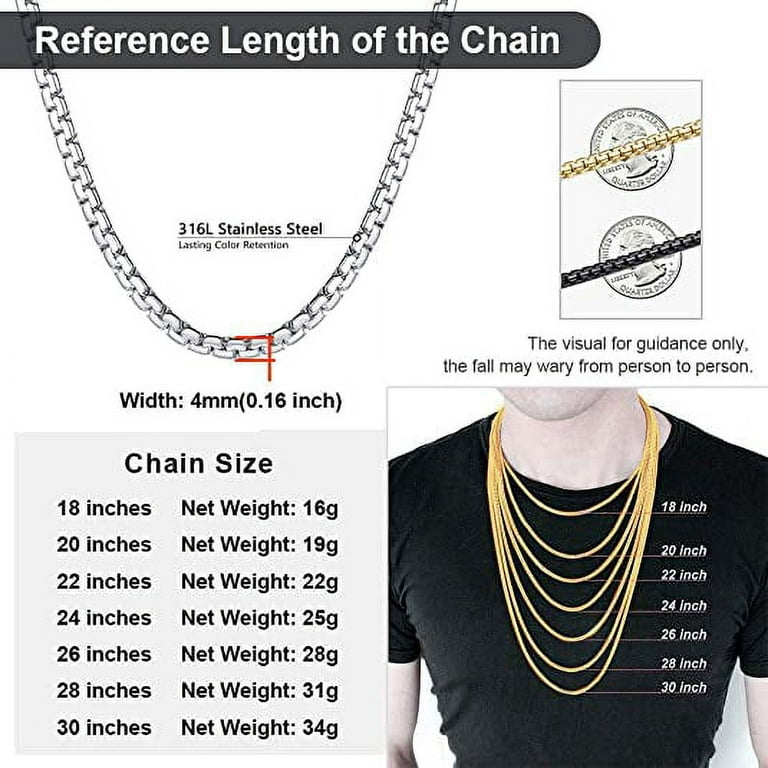  Homxi Chains Necklace Men,Men Necklace Chain 4mm Hip Hop Chain  21 inch Rhombus Chain Stainless Steel Chain Necklace Set Necklace for Men  Chain Gold: Clothing, Shoes & Jewelry