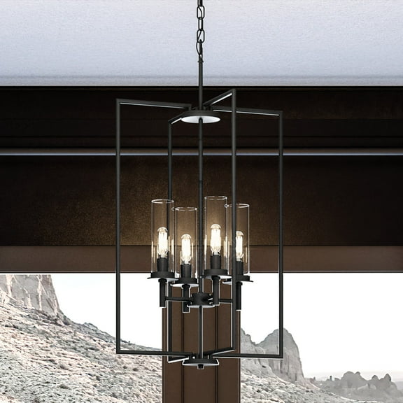 Luxury New Traditional Chandelier, 31.75H x 18W, with Transitional Style, Midnight Black, UHP3989 by Urban Ambiance