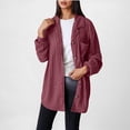 thumbnail image 2 of Aloohaidyvio Women's Oversized Button Down Shirts Office Drop Shoulder Blouse Long Sleeve Knit Dress Shirt with Pockets, 2 of 6