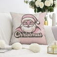 thumbnail image 3 of Christmas Tree Santa Claus Farmhouse Throw Pillow Case Square Square Cushion Covers 18 x18 Inches Set of 2 Christmas Throw Cushion Case for Indoor Home Bedroom, 3 of 7