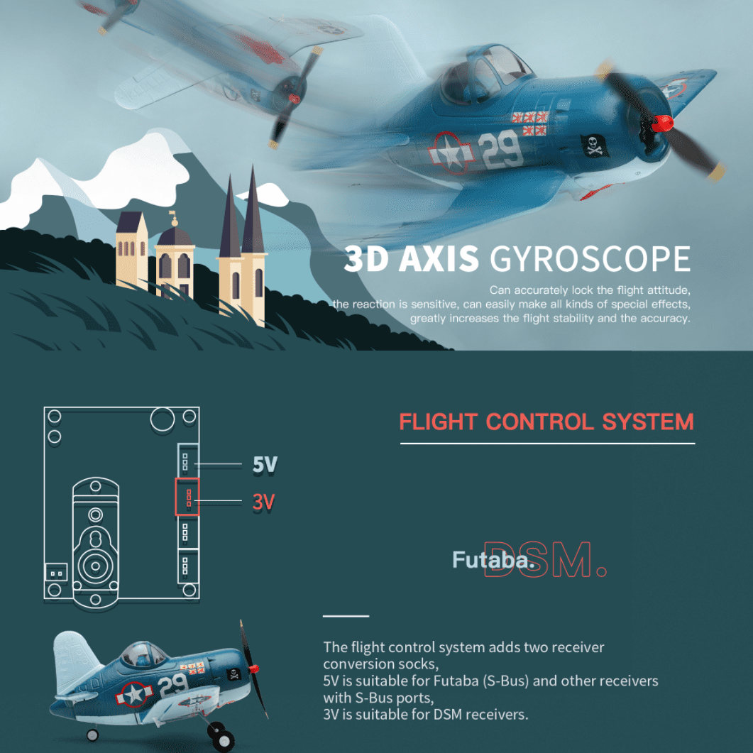 Weili  A500 Mini F4U 4-Channel RC Plane, Beginner-Friendly with 6-Axis Gyro, 12min Flight Time, Stable & Durable ​
