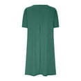 thumbnail image 5 of BLVB 2024 Women's Summer Casual T-Shirt Dresses Crew Neck Beach Cover up Solid Color Loose Short Tunic Dress, 5 of 5