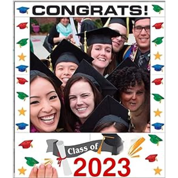 LEMONSODA Congrats! Class of 2023 Graduation Photo Booth Selfie Frame 35 X 30 Inches