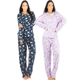 thumbnail image 1 of Set De 2 Pijamas Afelpadas Mujer Polar Pantalón Sudadera Ropa Invierno, 1 of 5