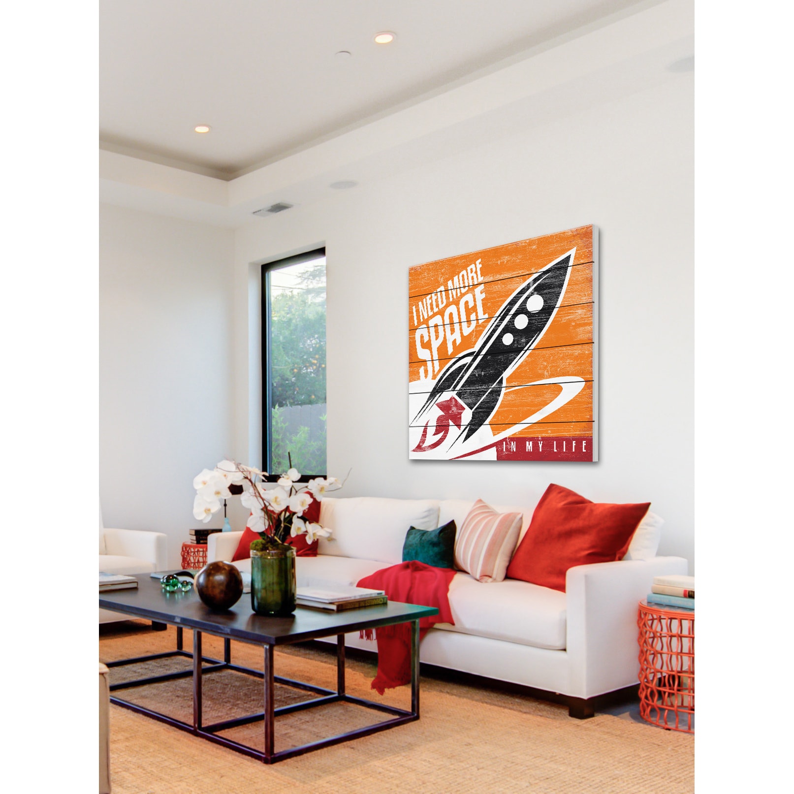 Marmont Hill - "I Need More Space" Painting Print on White Wood