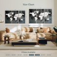 thumbnail image 3 of Elephant Stock White Paint Grunge World Map Wall Art - Horizontal Multi Panel Canvas - Living Room Wall Decor - Map Multi Panel - Black And Gray Decor - 50" x 32", 3 of 4