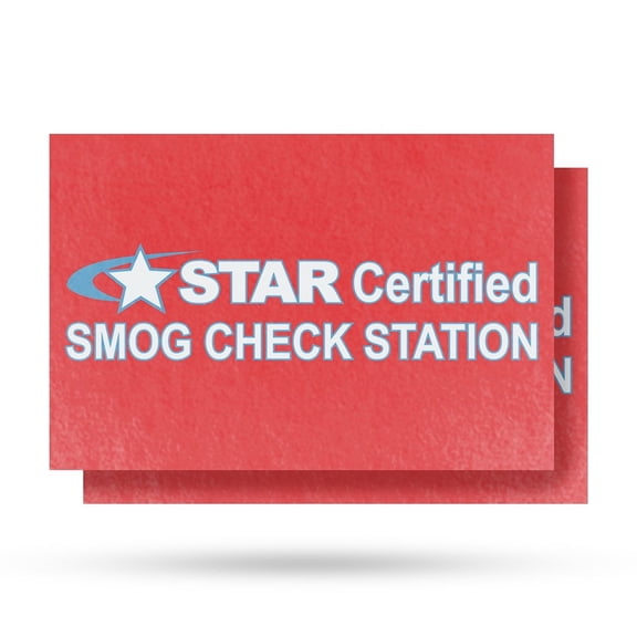 Star Certified Smog Check Station Vinyl Decal 2 Pack of 18 Inch x 24 Inch Weatherproof Heavy-Duty Adhesive Backing | Vehicle Maintenance, Reliable Services, Professional Signage | Made